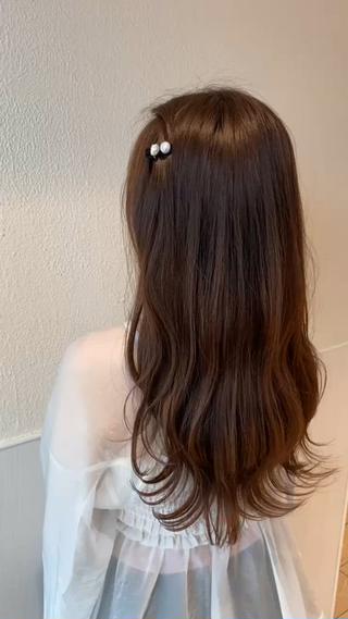 セミロング カラー ヘアアレンジ RIHO/愛されモテ /透明感カラーのヘアスタイル