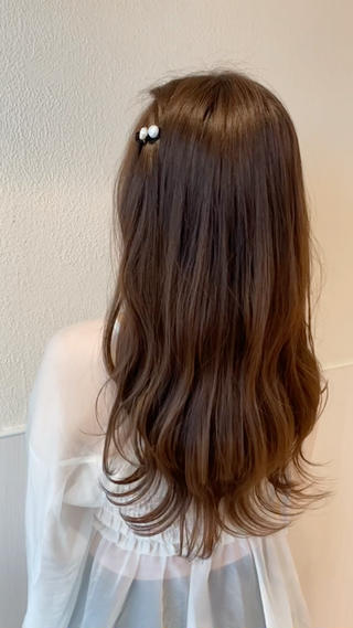 セミロング カラー ヘアアレンジ RIHO/愛されモテ /透明感カラーのヘアスタイル