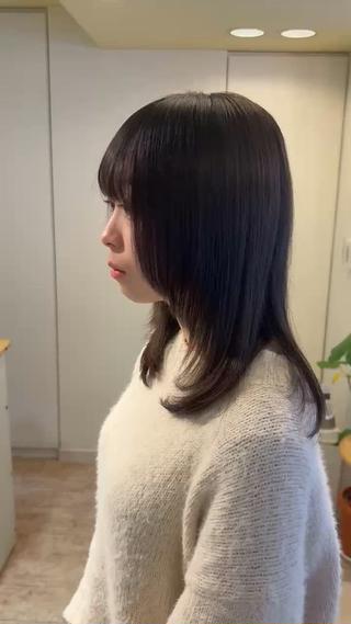 ミディアム AIN.ANLY.所属・顔まわりカット/レイ ヤーカット/小池 祐のヘアスタイル