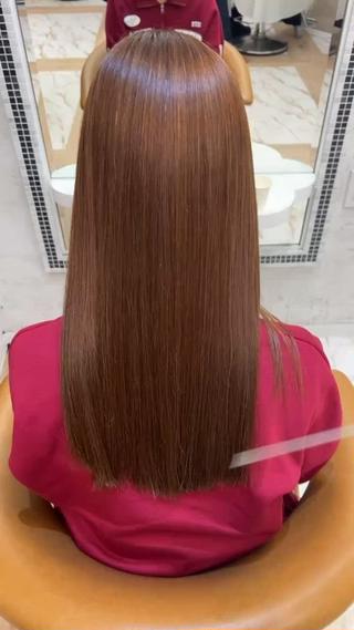 ロング 縮毛矯正/ブリーチ なしダブルカラー輝希のヘアスタイル