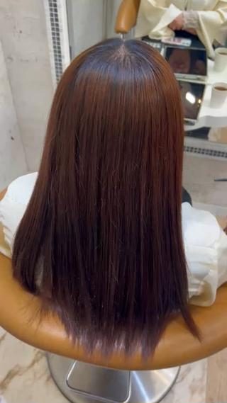 ロング 縮毛矯正/ブリーチ なしダブルカラー輝希のヘアスタイル