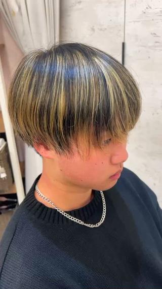 メンズ 縮毛矯正/ブリーチ なしダブルカラー輝希のヘアスタイル