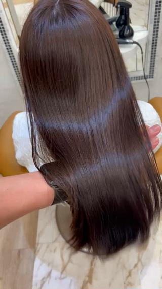 ロング 縮毛矯正/ブリーチ なしダブルカラー輝希のヘアスタイル