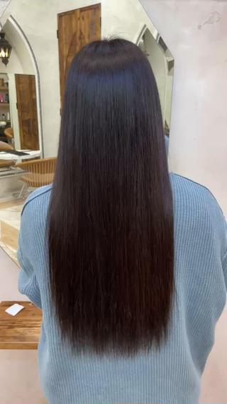 ロング 縮毛矯正/ブリーチ なしダブルカラー輝希のヘアスタイル