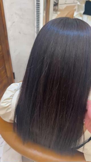 ロング 縮毛矯正/ブリーチ なしダブルカラー輝希のヘアスタイル