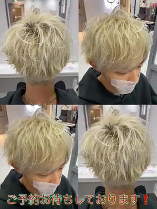 ショート カラー パーマ ヘアアレンジ メンズ 🔥メンズパーマ特 化🔥渡辺一翔🔥のヘアスタイル