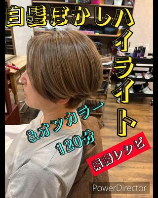 60代モデル様
白髪ぼかしハイライト 