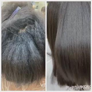 外国人レベルのクセ毛  髪質改善縮毛矯正でツヤツヤに 