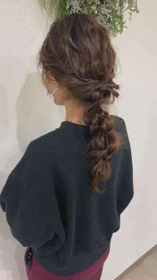 ロングの編みおろし