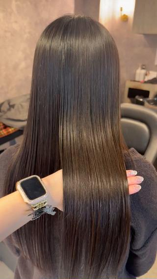 ロング 🏹あみ🏹暗髪 /オリーブ/髪質改善のヘアスタイル