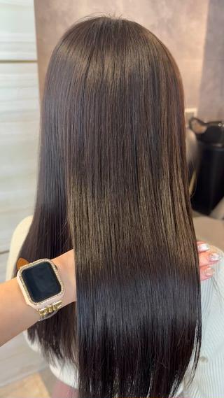 ロング カラー 🏹あみ🏹暗髪 /オリーブ/髪質改善のヘアスタイル