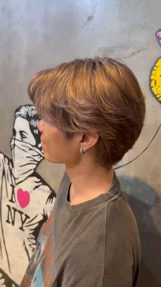 カラー メンズ 田中 叶夢のヘアスタイル