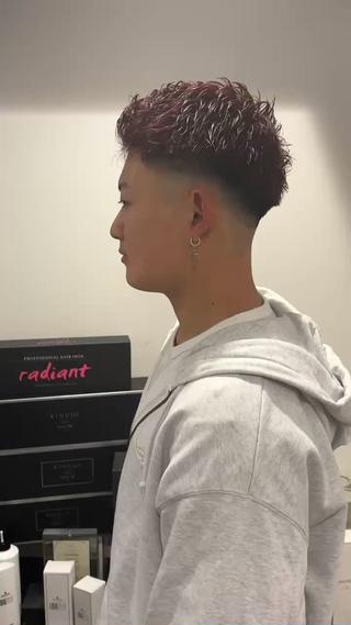 カラー メンズ りんと/メンズ特化/ フェード×パーマのヘアスタイル