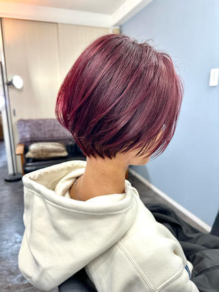 カラーにさらにピンクの追いカラーを重ねて
いつもより高発色を実現してます 