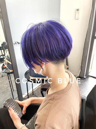 綺麗なブルーとパープルのいいとこどり！
ブリーチ1〜2回+カラーバター 