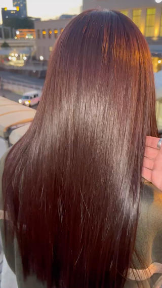 レディース/ロングヘア/ボルドーカラー/髪質改善 