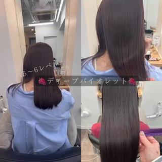 ロング カラー mai🐷髪質改善 🖤透ける暗髪🖤のヘアスタイル