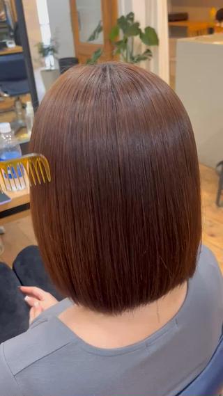 乾かすだけでサラツヤ質感になる縮毛矯正 