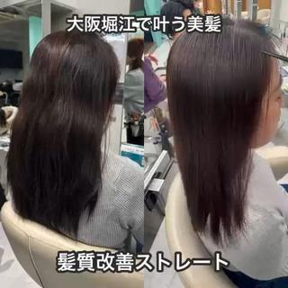 セミロング 髪質改善ストレート/レイヤーカット/Lee  Horie所属・髪質改善&縮毛矯正 池本　有宏のヘアスタイル