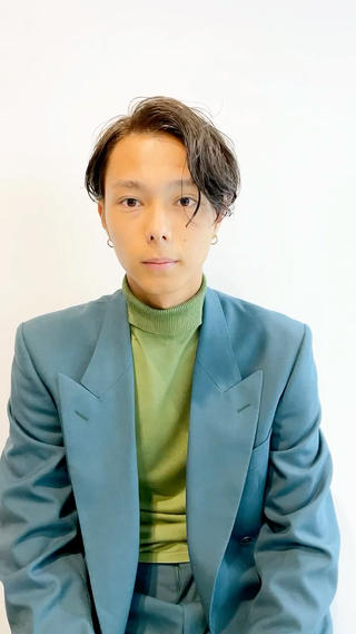 センターパートパーマ 