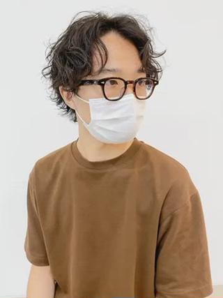 センターパートパーマ 