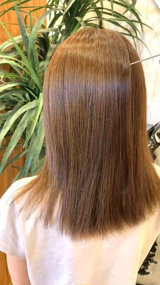 乾かしただけ。アイロンブローなし。まとまり。 