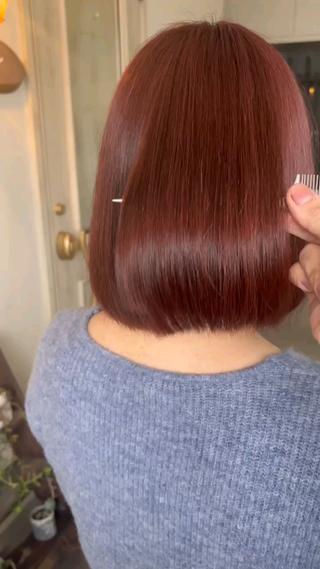 ピンクカラー
天使の艶カラー
と、トリートメントでツヤツヤです 