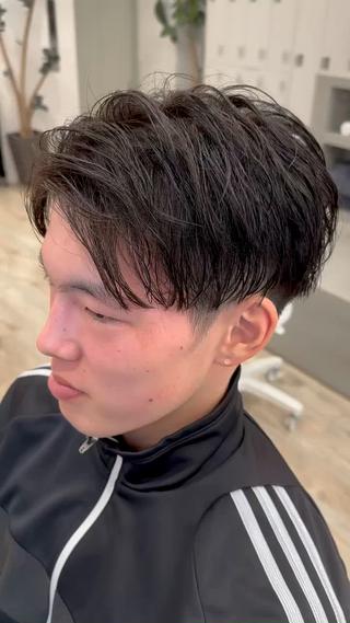メンズカット×センターパートマッシュ 