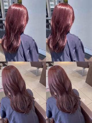 ミディアム カラー 🤎韓国ヘア ベージュ まゆか🤎のヘアスタイル