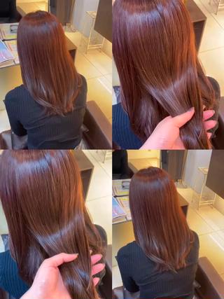 セミロング カラー 🤎韓国ヘア ベージュ まゆか🤎のヘアスタイル