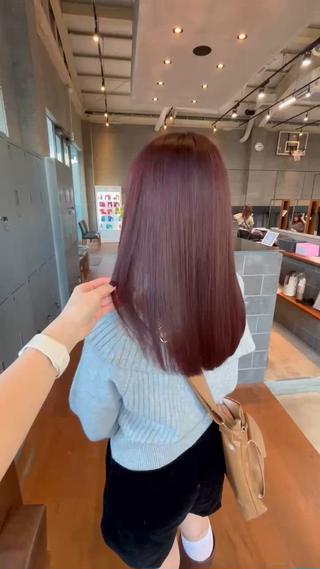 セミロング カラー パーマ ヘアアレンジ 押切 響　のヘアスタイル