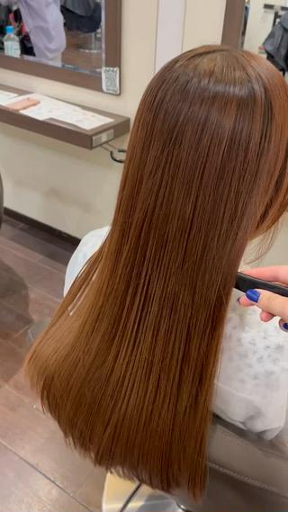 ロング ボブ/暖色カラー コウボヒカルのヘアスタイル