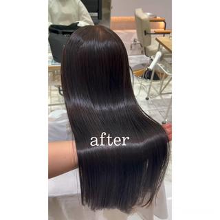 ロング カラー ボブ/暖色カラー コウボヒカルのヘアスタイル