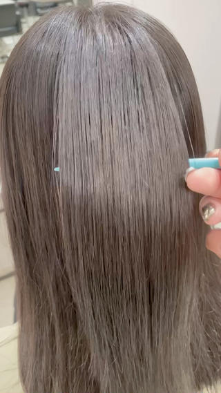 セミロング パーマ 透明感カラー✨艶髪 制作🌱山根あゆみのヘアスタイル