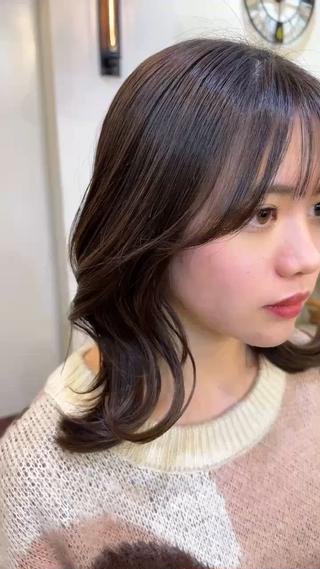 透明感オリーブと大人気の顔周りカット 