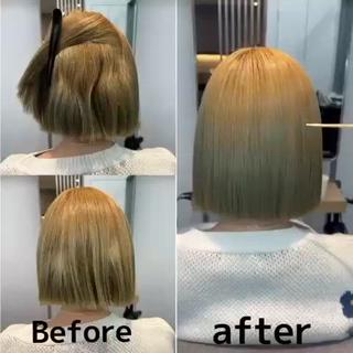 ブリーチ毛でも髪質改善ストレートで毎日スタイリングなしのツヤ髪になれます 