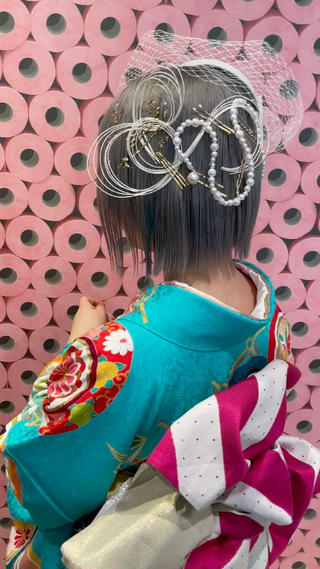 成人式パールアレンジ 