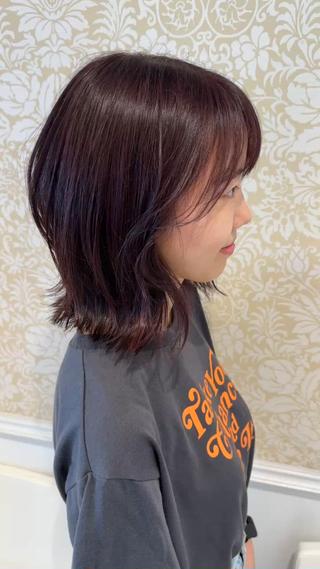 ミディアム カラー 暖色系カラー🍊 オオネヨシナリのヘアスタイル