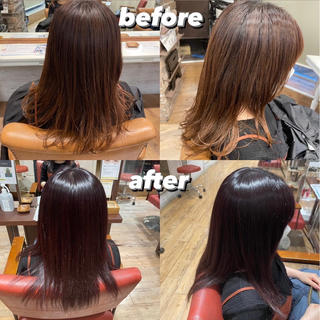 ☆カラーモデル
☆ピンクラベンダー

イルミナカラーで染めさせて頂いてオージュアのトリートメントもさせて頂いたので艶感も出てより綺麗に仕上がりました 