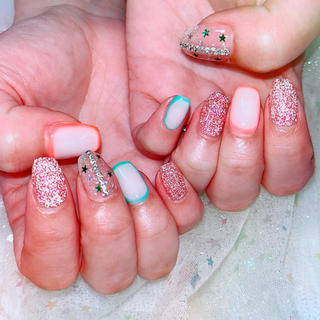 ネオンと星で
omakase(  ˶'ᵕ'˶)

#フラッシュネイル 