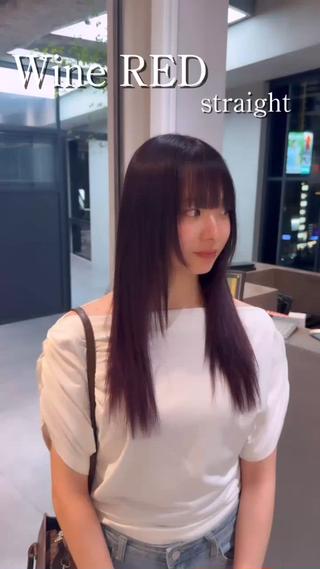 いま大人気のワインレッド
モデル様に合わせて少し紫多めで可愛くカラー
これからの季節にぴったりの透明感です！

ブリーチ、カラーモデル募集してます！
ぜひぜひ可愛いカラーさせて下さい！ 