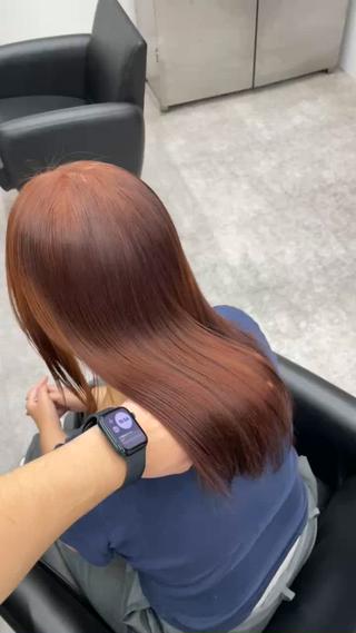 暗い色を何回もしてる方でも艶々に 