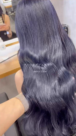 色落ちまで可愛いネイビーブルー♡ 