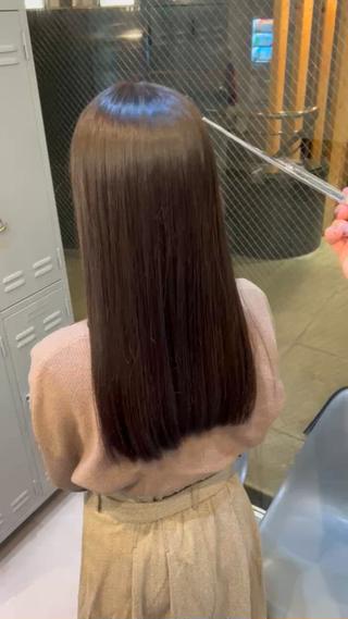 ロング カラー 縮毛矯正✨️レイヤー クボタリョウのヘアスタイル