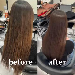 ロング カラー 縮毛矯正✨️レイヤー クボタリョウのヘアスタイル