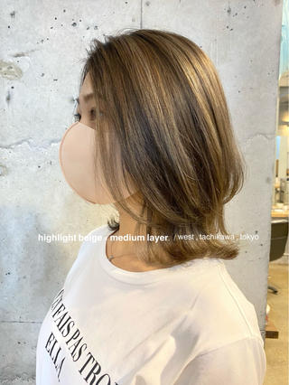 ⁣
⁣
⁣
ﾊｲﾗｲﾄ × ﾍﾞｰｼﾞｭ / ﾐﾃﾞｨｱﾑﾚｲﾔｰ⁣
#highlightbeige#mediumlayer⁣
⁣
⁣
ﾄﾚﾝﾄﾞのﾌｪｲｽﾚｲﾔｰを入れたﾐﾃﾞｨｱﾑｽﾀｲﾙ⁣
⁣
巻かなくても、ｵｲﾙだけでﾗﾌにｷﾏります⁣
⁣
⁣
そして、全体も暗すぎないﾍﾞｰｼﾞｭ系ｶﾗｰに⁣
細かく入れたﾊｲﾗｲﾄが、かき上げた時に⁣
とても映えて可愛い、推しｽﾀｲﾙです⁣
⁣
⁣
ﾐﾃﾞｨｱﾑﾚｲﾔｰ × ﾊｲﾗｲﾄ の組み合わせは⁣
個人的に、夏に１番お勧めです⁣
⁣
⁣
気になる方は是非⁣
⁣
⁣
⁣
⁣
７月後半のご予約、まだまだお取りできるので⁣
DM、LINE、NETよりご予約お待ちしてます️⁣
⁣
⁣
⁣
⁣
#west#mariohairdesignwest⁣
#tokyo#tachikawa#hairsalon⁣
⁣
#ウエスト#マリオヘアデザインウエスト⁣
#東京#立川#美容室#立川美容室#立川南口⁣
⁣
#ハイライト#ミディアムレイヤー⁣
#フェイスレイヤー#ハイライトベージュ⁣
#ナチュラルハイライト#立川ハイライト⁣
#コントラストハイライト⁣
#ケアブリーチ#トラックオイル⁣
⁣
⁣
#美容師#美容学生#中途スタッフ募集⁣
#男性スタッフ募集#夏髪#夏色⁣
⁣
⁣
 