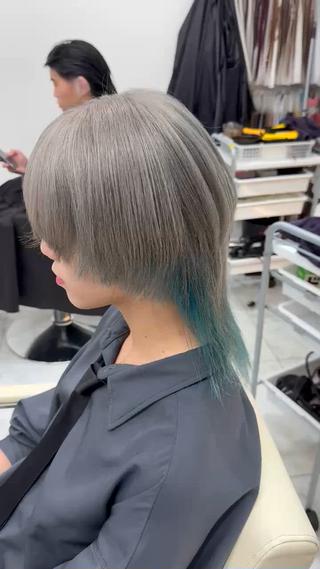 silver × light blue