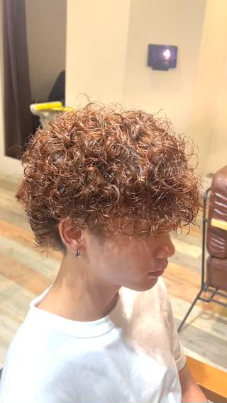 パーマ メンズ メンズパーマ眉毛 特化アユム🔥のヘアスタイル