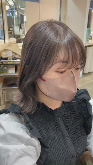 ミディアム カラー ヘアアレンジ 🧶ブリーチカラー TERU🧶のヘアスタイル