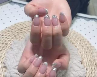 ガラスフレンチ、キラキラしてかわいい、テンション上がります。 